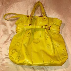 MCM leather lazer cut hobo bag!
